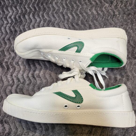 Tretorn Nylite Plus Canvas Shoes Womens Size 6 White Green Tennis Sneakers Retro - Picture 5 of 7